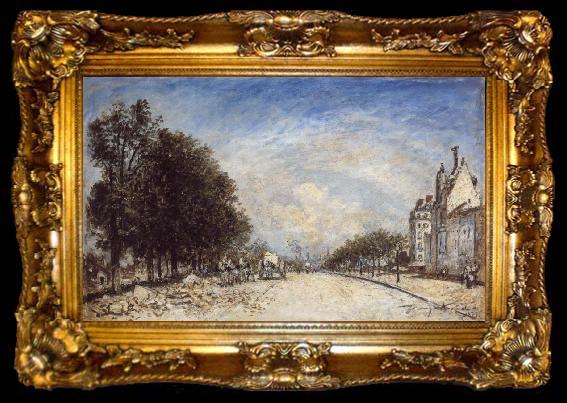 framed  Johann Barthold Jongkind The Boulevard de Port Royal,Paris, ta009-2